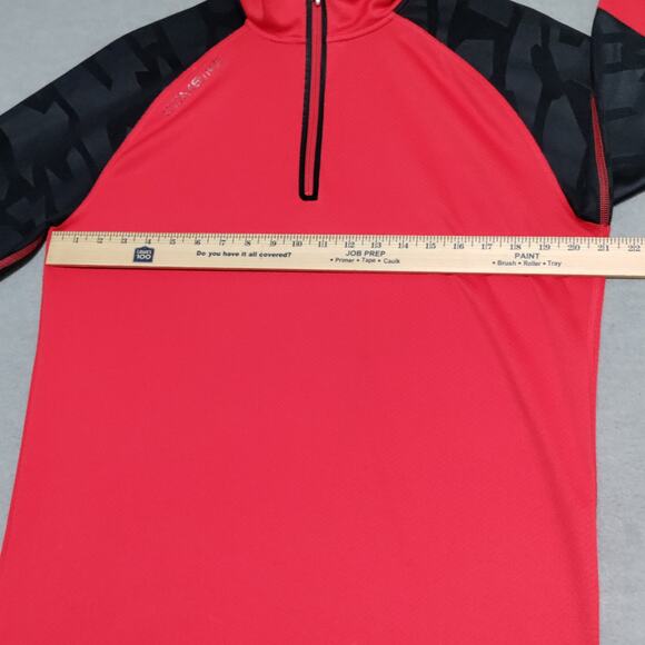 Under Armour Combine Golf Pullover Shirt 1/4 ZIP Mens Size Medium‎ Red Black NFL - Picture 11 of 15